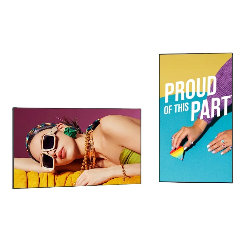 ultra narrow slim high brightness 700 - 5000 nit window facing advertising screen lcd digital signage monitor display for shop