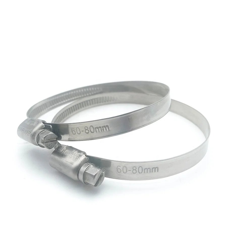 Professional supplier for Germany Type hose clamp 304 stainless steel Hose clip 60-80mm