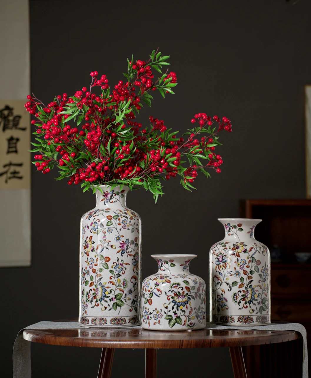 2024 Nordic Single Stem Ceramic Flower Vase Modern Art Deco Design Age-Appropriate Home Decor Chinese Style Pottery Antique Age