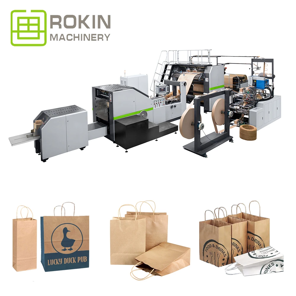 Paper shopping bag twister hand machine paper bag with logo machine