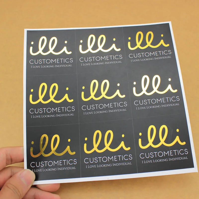 OEM/ODM Custom Matte Gold Paper Stickers Stamped With Golden Foil, Custom Gloden Foil Embossed NobLe Effect Gold Label Stickers