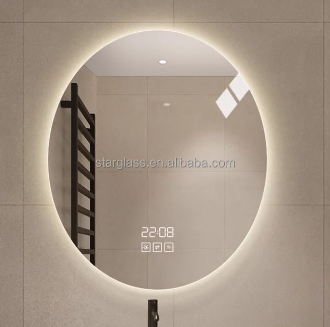 OEM/ODM Lighted Bath Mirrors Toilet Wall Dimming Defogger Oval Bathroom Led Mirror WITH LIGHT
