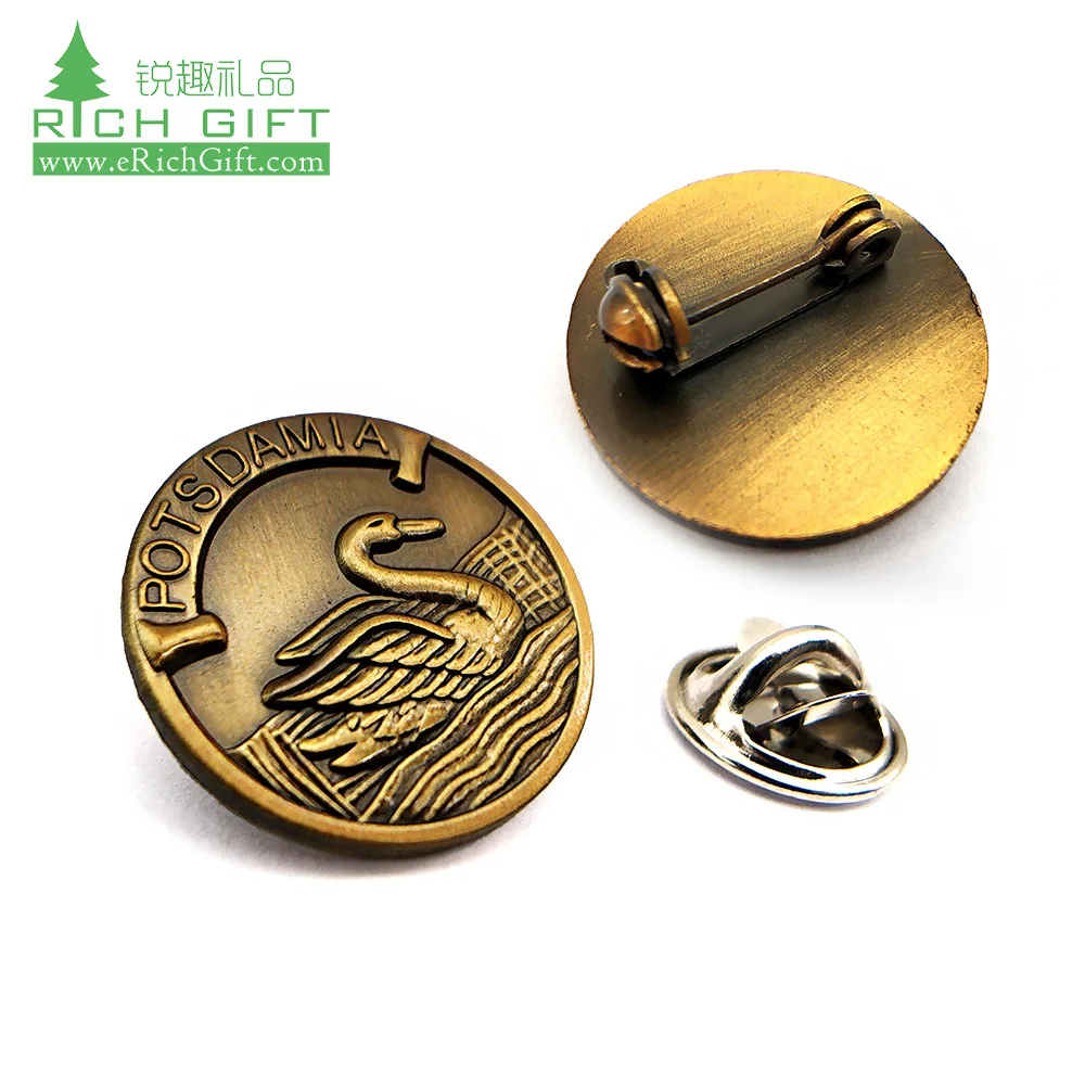 Wholesale Cheap Price Custom Metal Brooch Sword Lapel Pin Ribbon Badge Enamel Pins For Club Business Staff