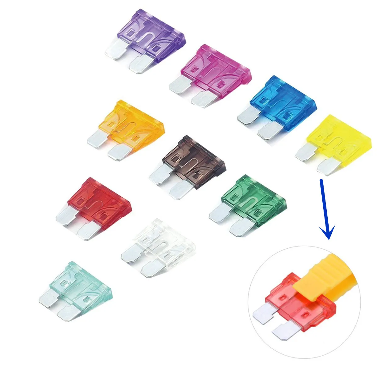 Standard Medium Size Blade Type Car Fuse Assortment Auto Car Truck 2/3/5/7.5/10/15/20/25/30/35A/40A Fuse