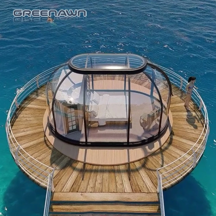 Guangzhou Waterproof Luxury Resort Glamping Safari Camping Tente Dome House with Bathroom Prefabricated Sunroom For Hotel Use