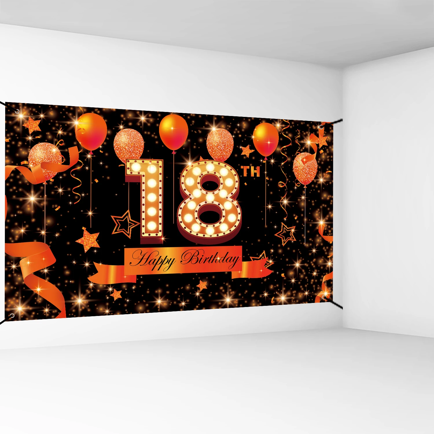 Wholesale 18th birthday Party Wall Decorations and banners 110*180cm bar birthday party scene layout background cloth