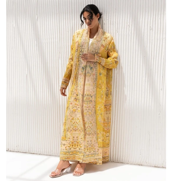 2024 Bohemian High Quality Miyake Abaya Dubai Muslim Pleat Women Dress Turkey Print Plus Size Loose Long Gown  Cardigan Robe