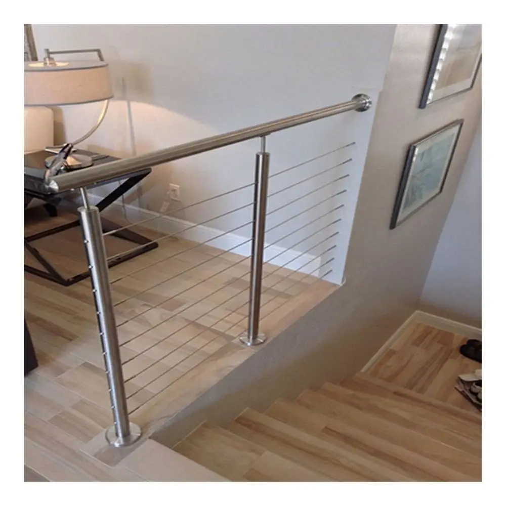 CBDMART 304 316 Stainless Steel Wire Rope Railing Custom Metal Post and Wire Wire Cable Railing