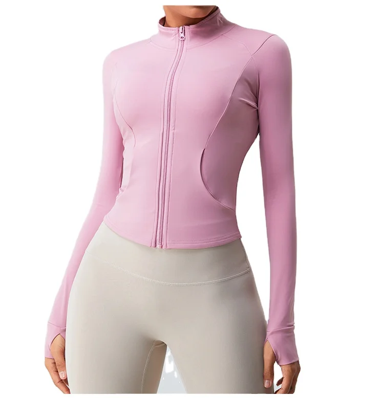 Gym Sportswear Outdoor Yoga Jackets for Women Sleeve Sports Jacket Crop Top New Arrival Zip Up Sleeve Sports Jacket