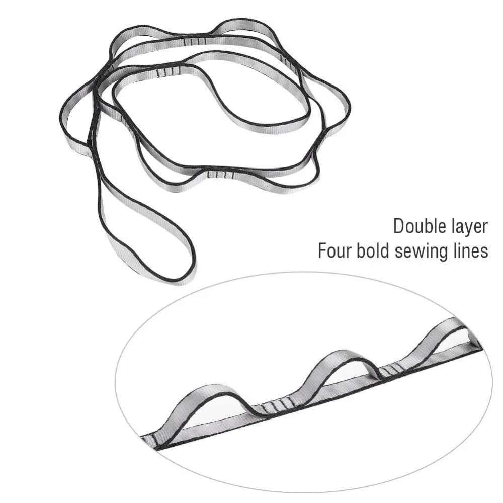 daisy chain belt gym exercise high quality mat carry d ring flexibility foot&leg yoga stretch strap