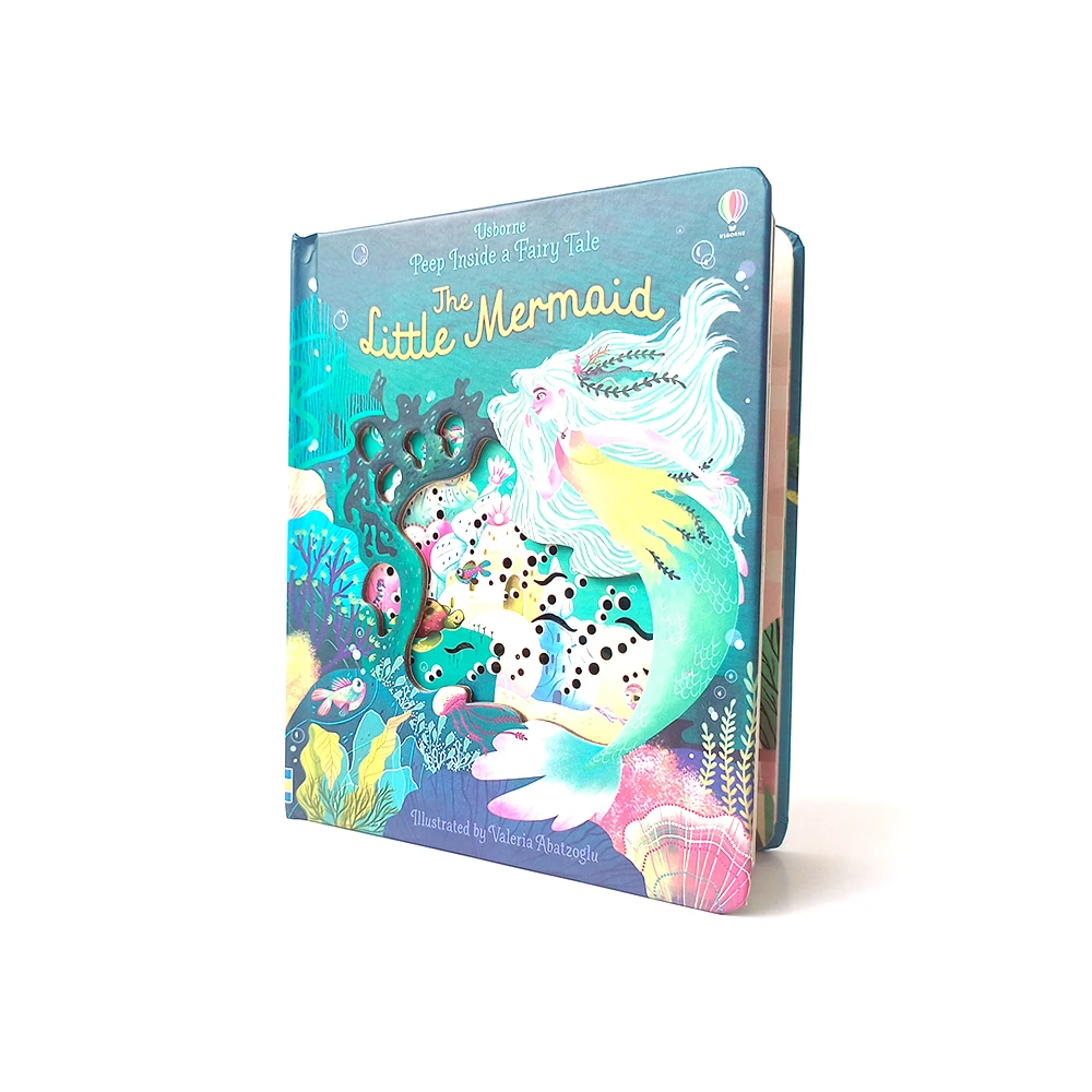 Custom Print Story Book Series Hardcover The Little Mermaid Children Picture pop up lift the flap books Set