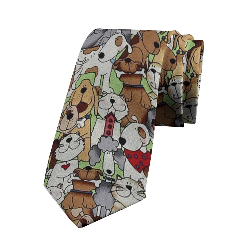 New Design Printed Custom Neckties Classic Polyester 8cm Flowers Men Tie Funny Ties For Formal Business Suit Party