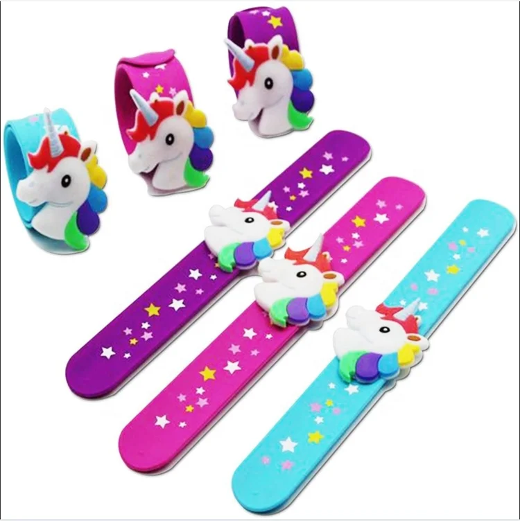 OKSILICONE Fashion Unicorn Bulk Gifts Silicone Wristband Wholesale Custom Slap Bracelets for Kids Party Bracelet For Decoration
