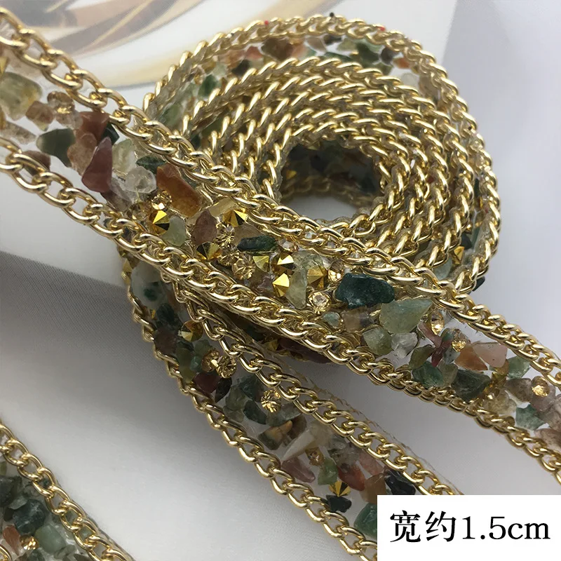 1.5cm width Hot Fix Glass Rhinestone Banding Trim Crystal Hotfix Strass Banding Sticker Appliques