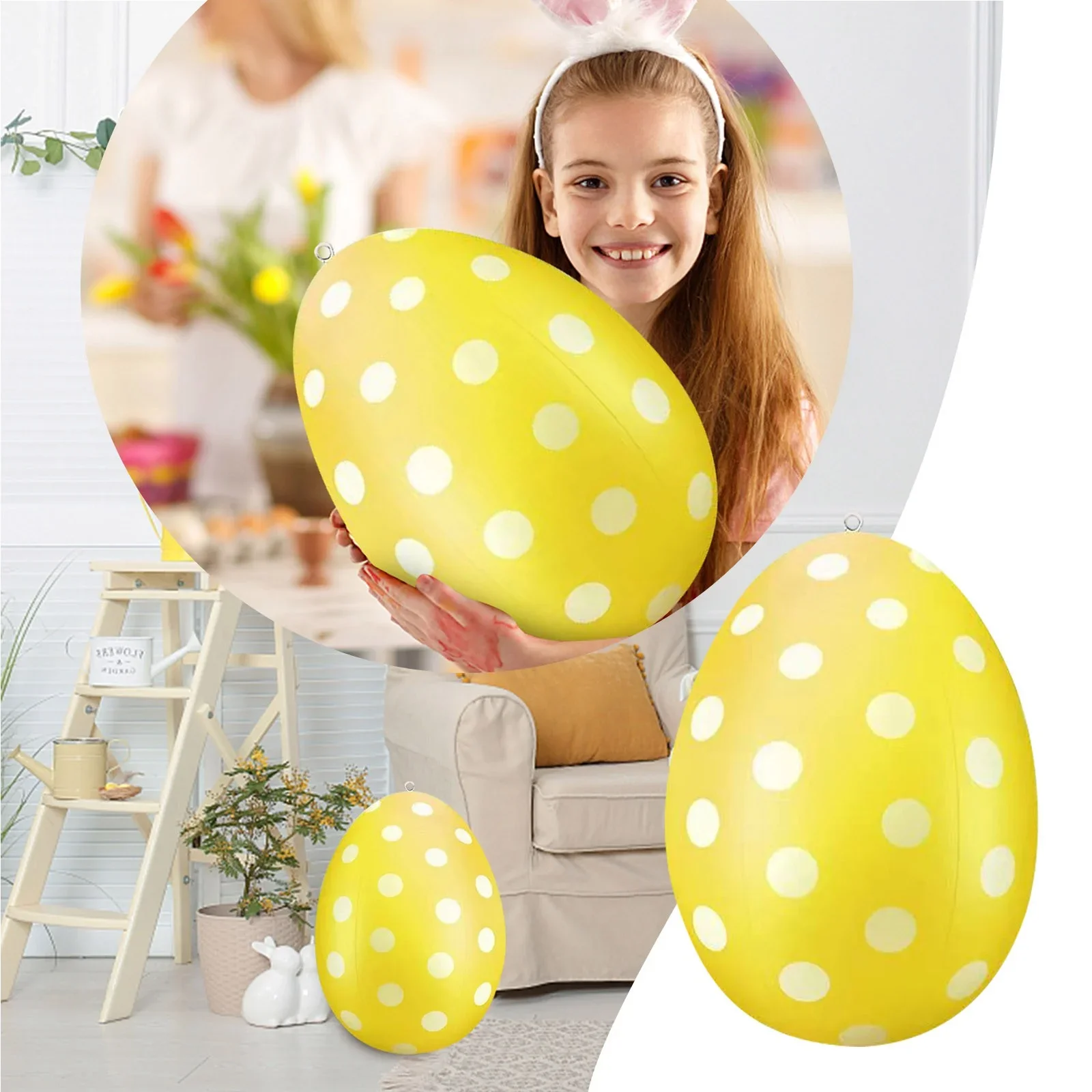 Hot sale Egg Easter PVC Inflatable Ball Outdoor Ornament Garden Pendant For Easter