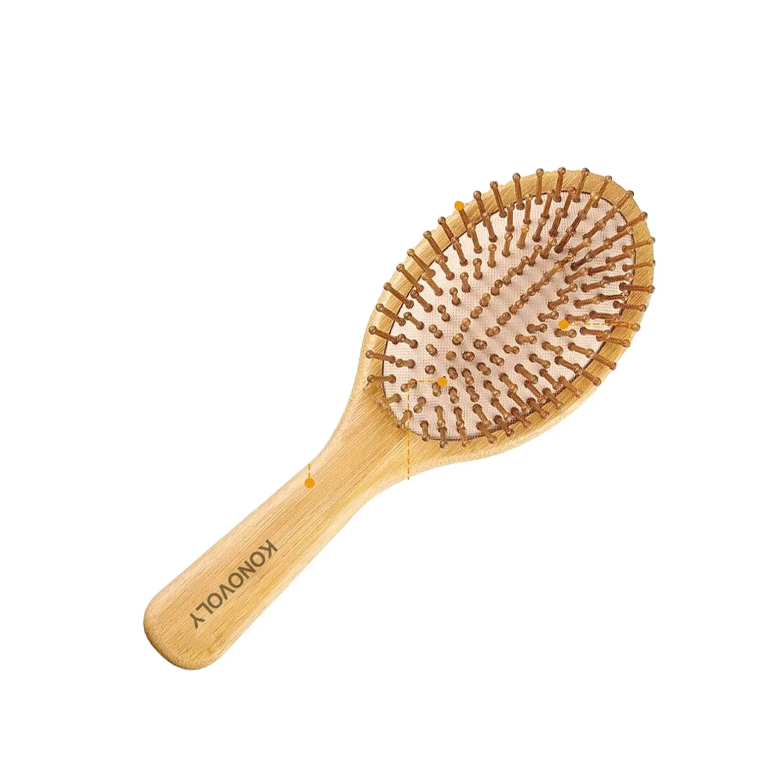 Custom Logo 4 Piece Bamboo Hair Brush and Comb Set Paddle Detangling Hairbrush Natural Wide-tooth and tail comb