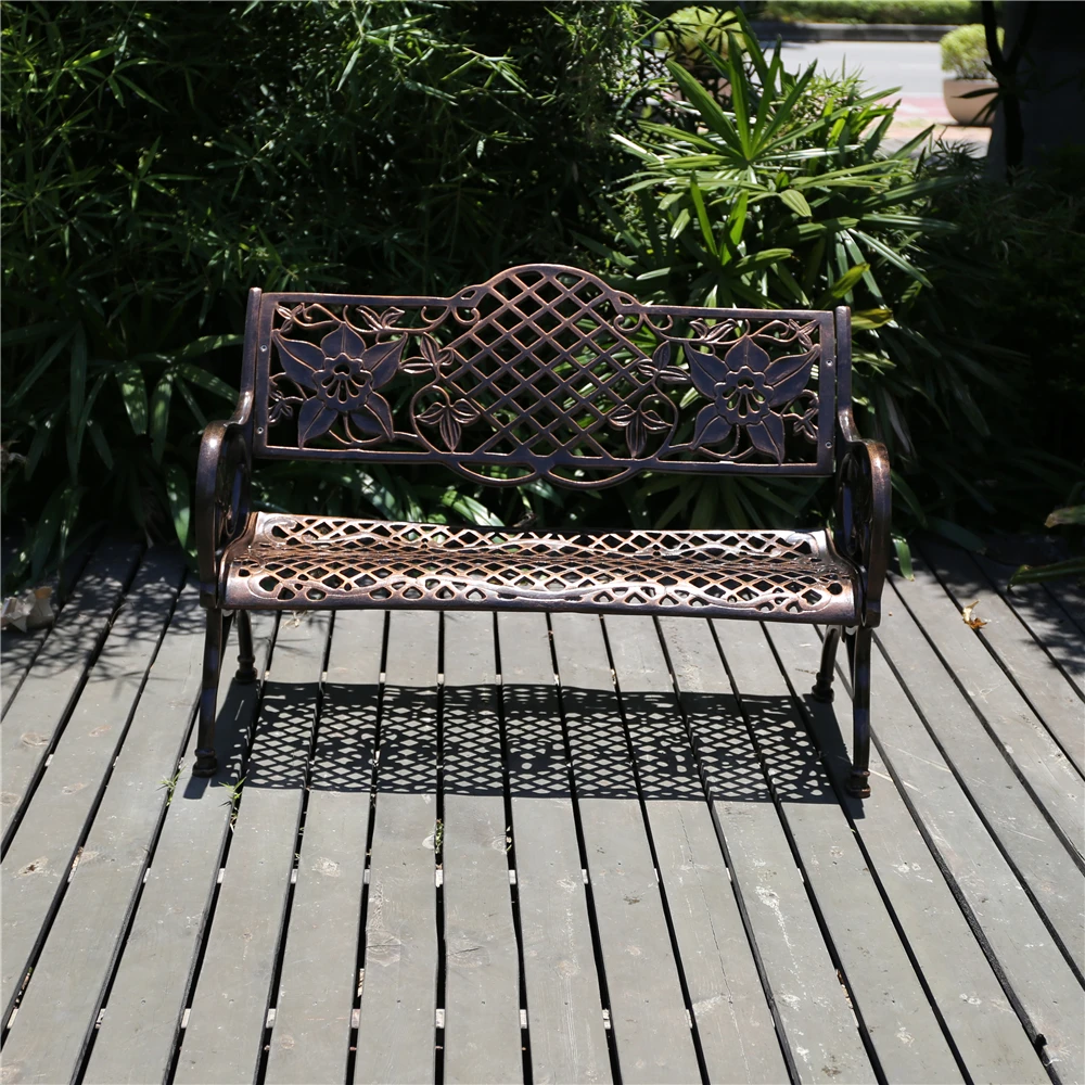 Courtyard Chair Patio Used Park Benches Bench for Garden Die Casting Aluminum Bench Metal Outdoor Park Leisure Outdoor Furniture