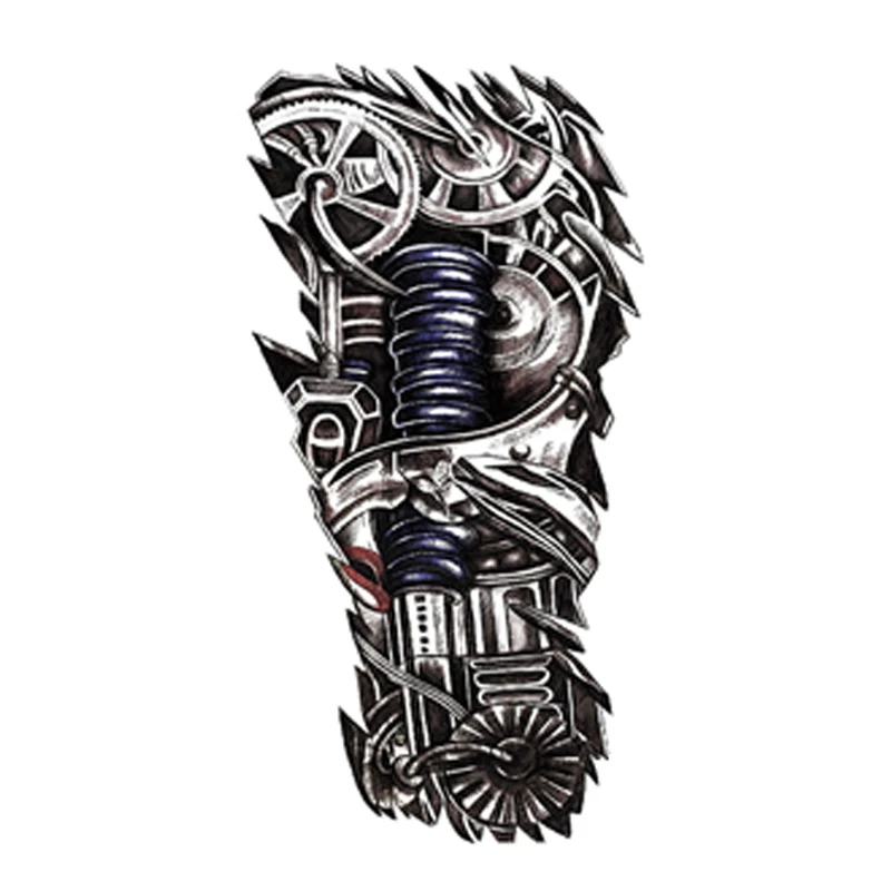 OEM Waterproof Machine Arm Design Tattoo Sticker Cool Half Arm Men Body Art tattoo stencil sticker Supplies Long Lasting