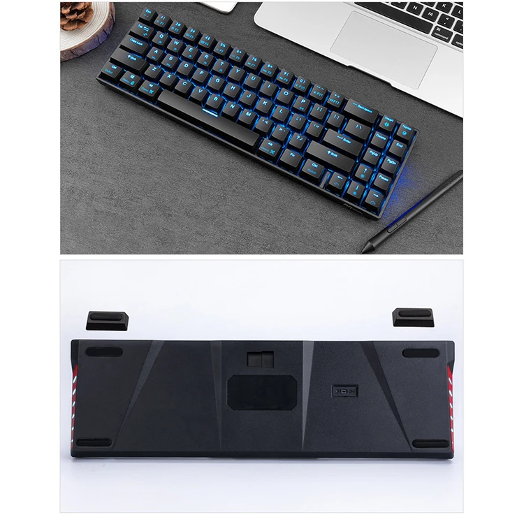 Беспроводная и Проводная Двухрежимная игровая Rgb клавиатура с 71 клавишами эргономичная горячей заменой сменная механическая арабским языком