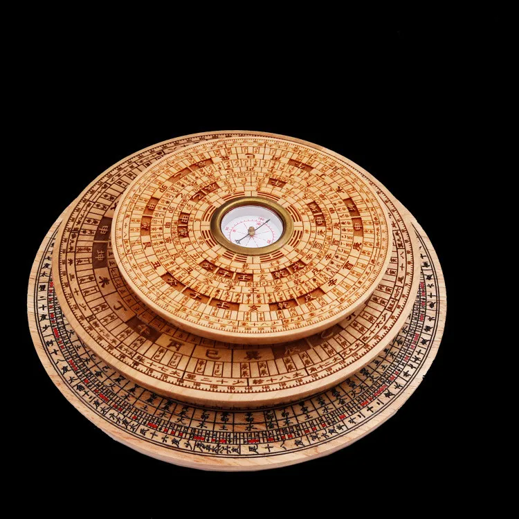 wholesale  18cm zodiaco chino peachwood compass comprehensive China compass  handicraft feng shui round compass