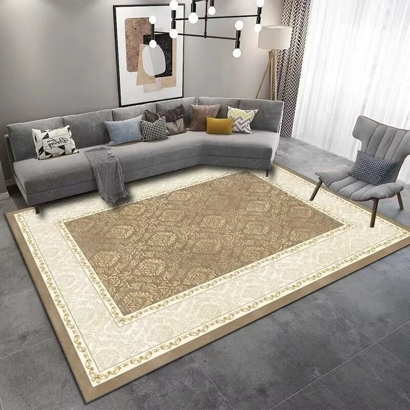 machine washable soft aesthetic thick velvet throw area rugs gold carpet for living room