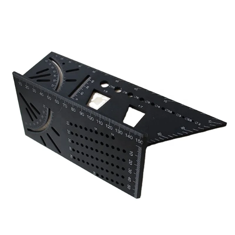 Aluminum Alloy Woodworking 3D Mitre Angle Measuring Square Size Measure Tool With Gauge Ruler Tools Metric Gauge Measuring Gauge