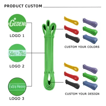 Gedeng Adjustable 15lbs Custom Colors Assist Free Loop Bands Long Resistance Band For Pull Ups