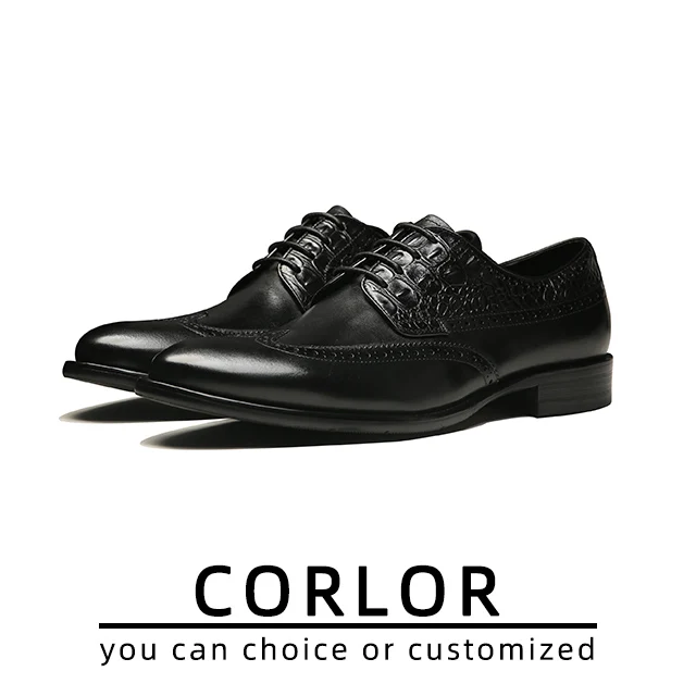OEM ODM Latest Derby men leather shoes oxford formal shoes handmade pattern shoes men