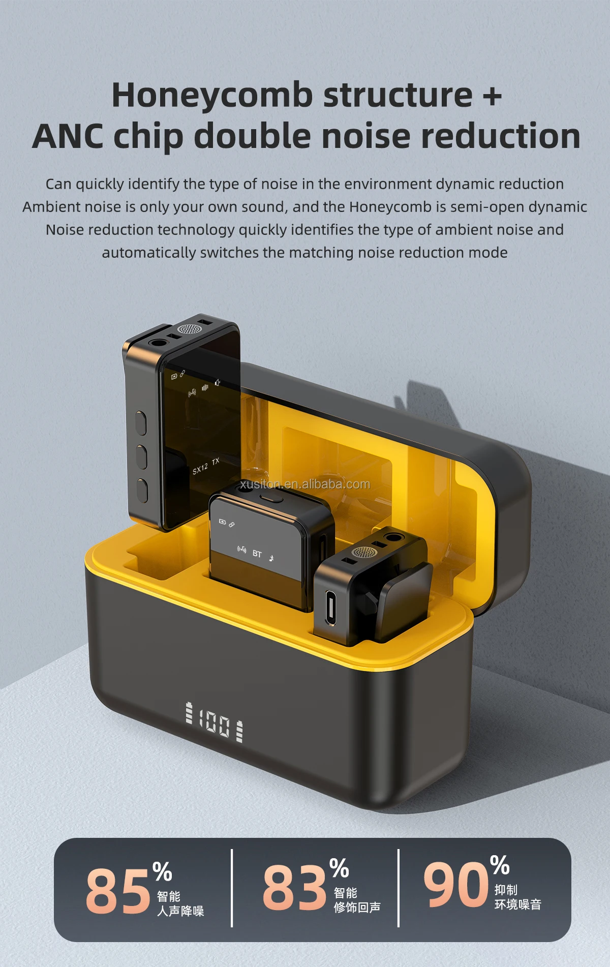 Mini Microphone SX12 noise reduction Portable broadcast Speech Teach Digital Display professional Clip Wireless lapel microphone