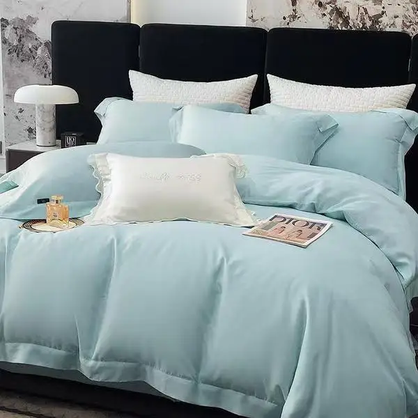 High Quality 50S Tencel Solid Pattern  Bedding Set Comfortable Soft Luxury Duvet Cover Set for Home