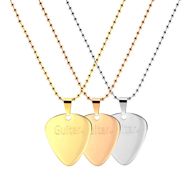 2022 Fashion Personality Style Stain Steel Material Engraved Letters Guitar Pendant