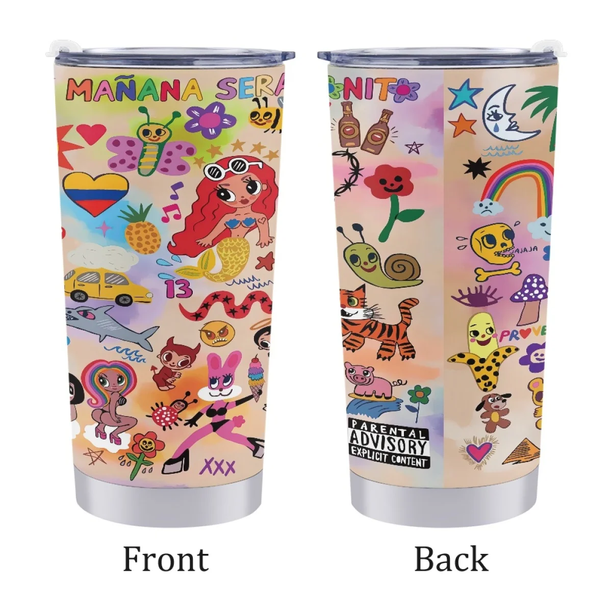 2023 Hot SellCustom Logo Karolg Manana Sear Bonito Metal Type Tumbler Cup Stainless Steel 600ML Car Cup  Large Capacity