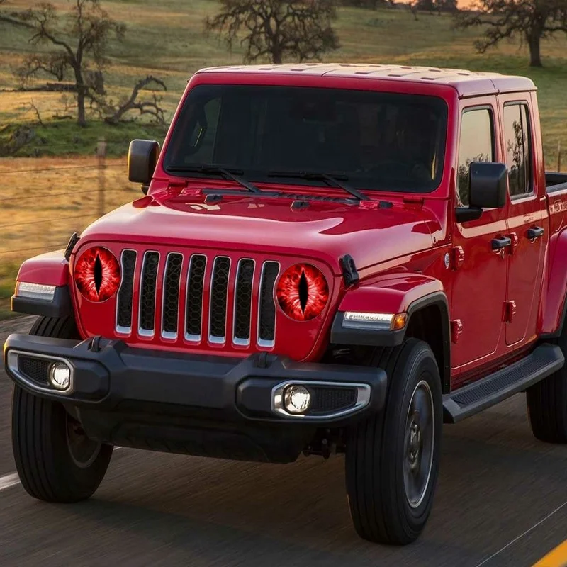 2Pcs Beast Eyes Headlight Decals 3D Eyes Car Stickers Round Headlight Decal for Truck Car Body Window Bumper