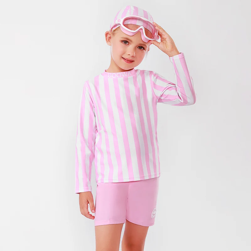 UOOWA toddler girl baby clothing  long sleeve  kids little baby girl swimsuit children swimwear & beachwear