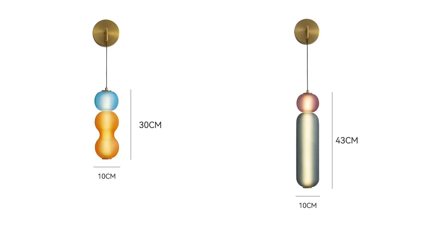 Modern E27 Led Interior Wall Light Hanging Wall Lamp Nordic Colored Glass Metal Iron 80 Home Office Modern Luxury