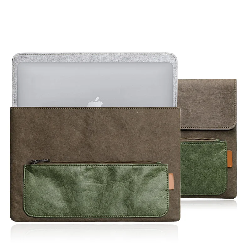 Vintage Quality Leather Laptop Sleeve Custom Washable Kraft Paper Laptop Cover Sleeve For Laptop Tablet