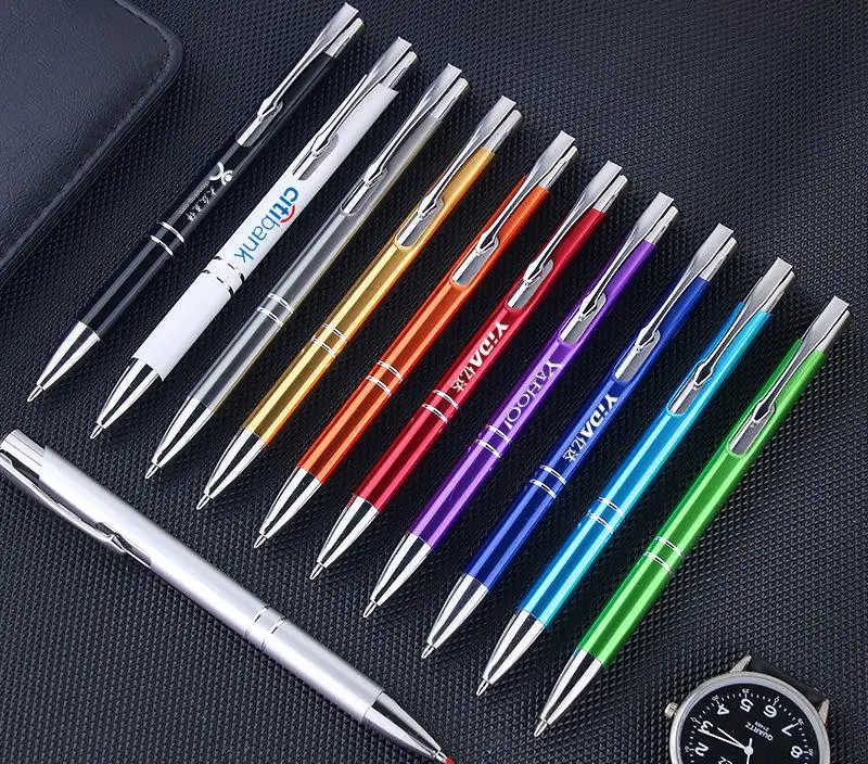 Creative Business Aluminum Rod Gift Pen Beveled Metal Ballpoint Pen Advertising Laser Logo Printing Customizable Promotional