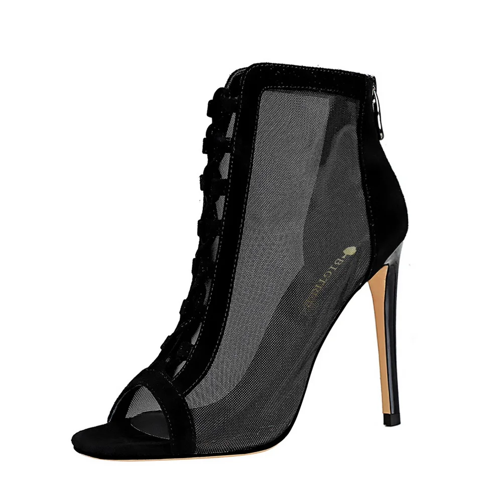 189-6 BIGTREE European and American hollow out sexy open-toe high-heeled shoes for women high heel female boots