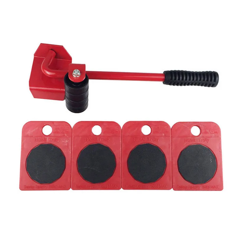 5pcs Hand Tool Set Furniture Moving Transport Set Wheel Bar Furniture Transport Lifter Household Hand Tool Set R0811