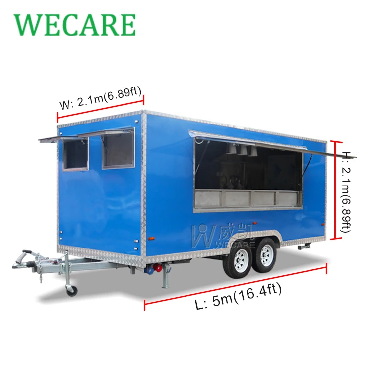 Wecare mobile restaurant bar kitchen food trailer foodtruck wood fired pizza oven beer food truck trailer