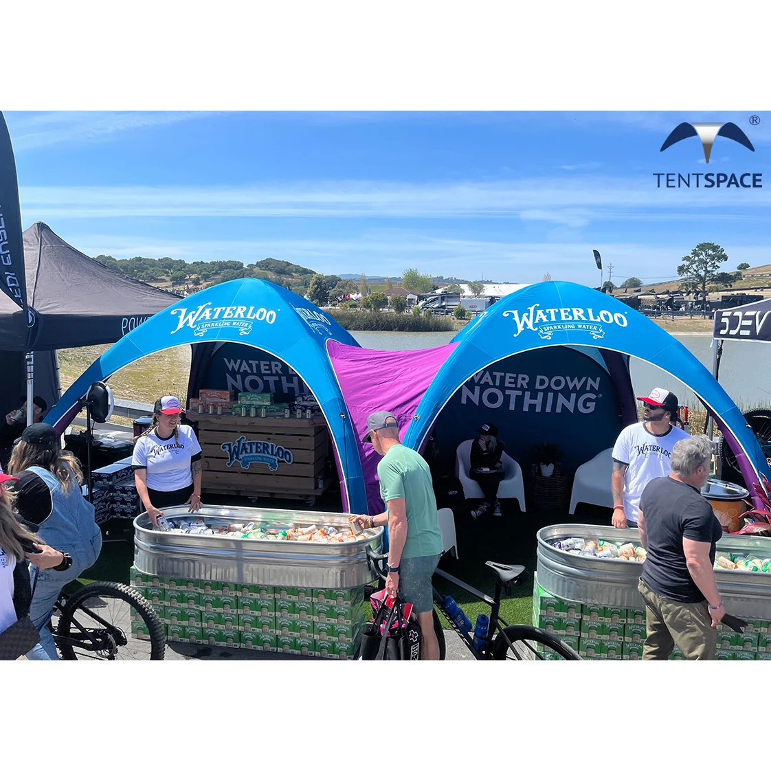 Factory hot sale water proof custom inflatable tent branded trade show air tent X spider air dome for outdoor commercial events