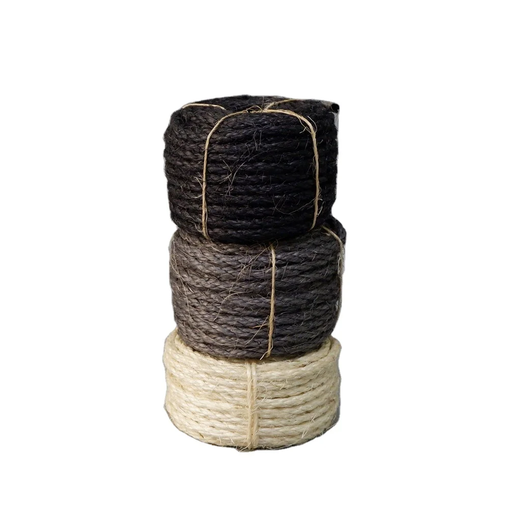 8mm 3 strand bleached sisal rope for packing rope and pet toy
