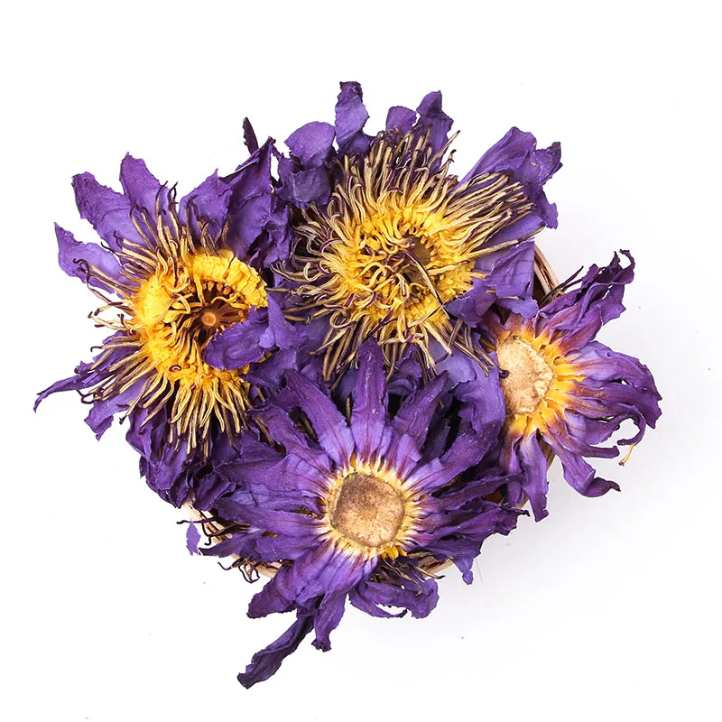 2024 New Harvest Organic Preservatives Free Whole Blooming Flower Herbal Dried Blue Lotus Flowers for Tea Lan Lian Hua
