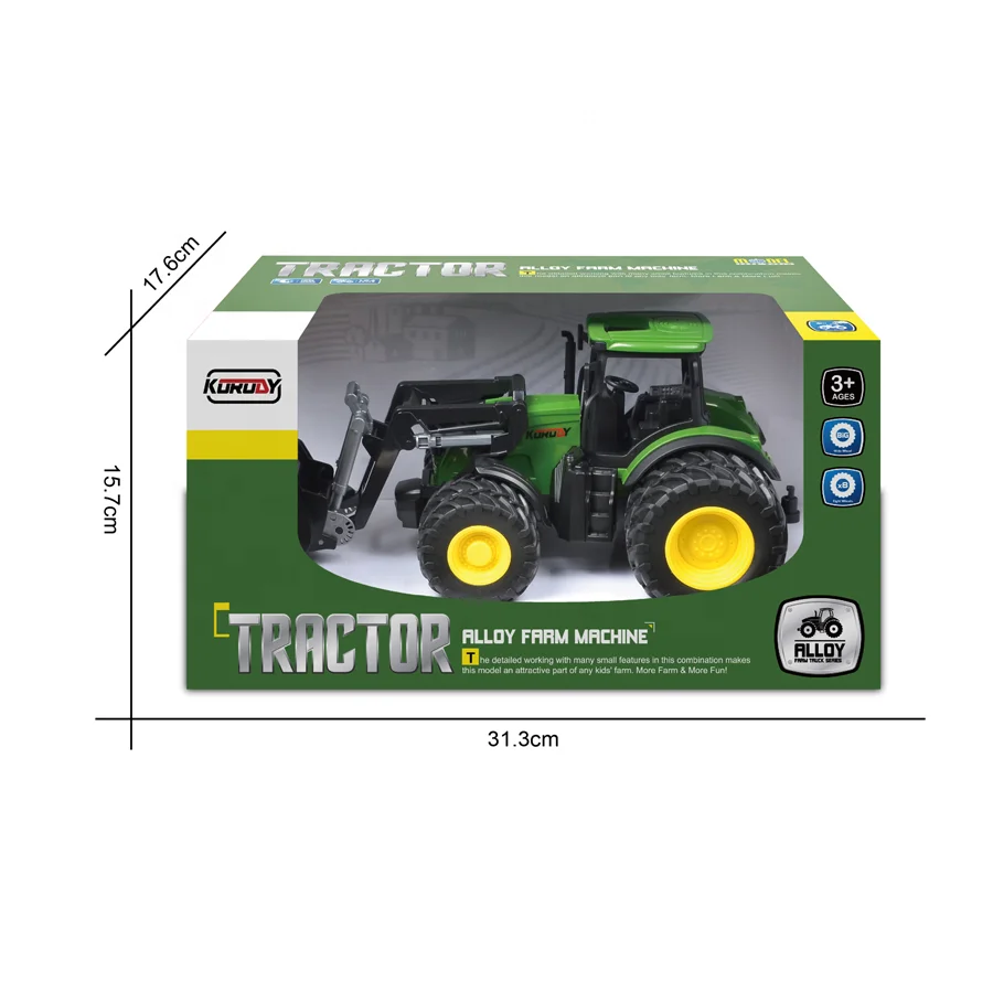 1:24 Die cast Utility Vehicles UTV Model Car Slide Tractor Truck Farmer Car Toy for Kids Pretend Play