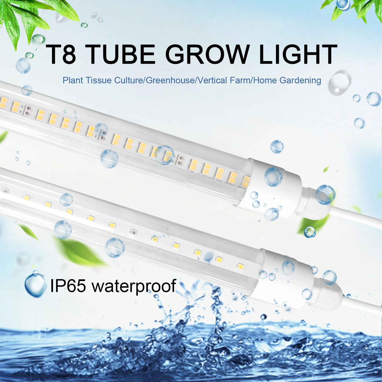 Liweida  t8 tube 60cm 24in plant grow light led light smd 2835 led chip full spectrum strips lettuce greenhouse indoor grow lamp