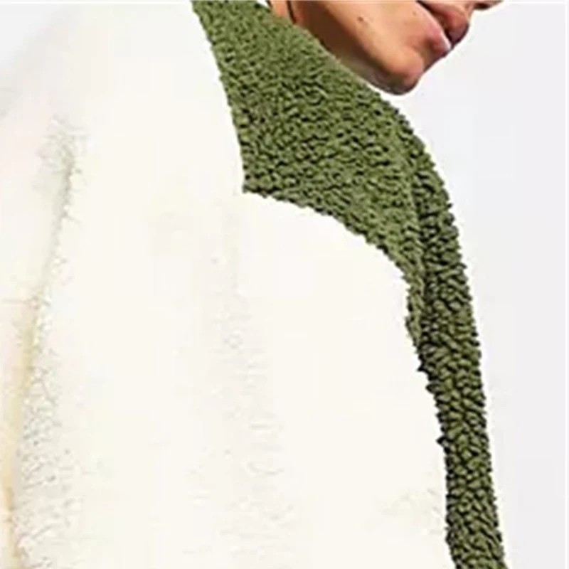 OEM custom winter letter embroidery oversized teddy borg varsities fleece jacket for men