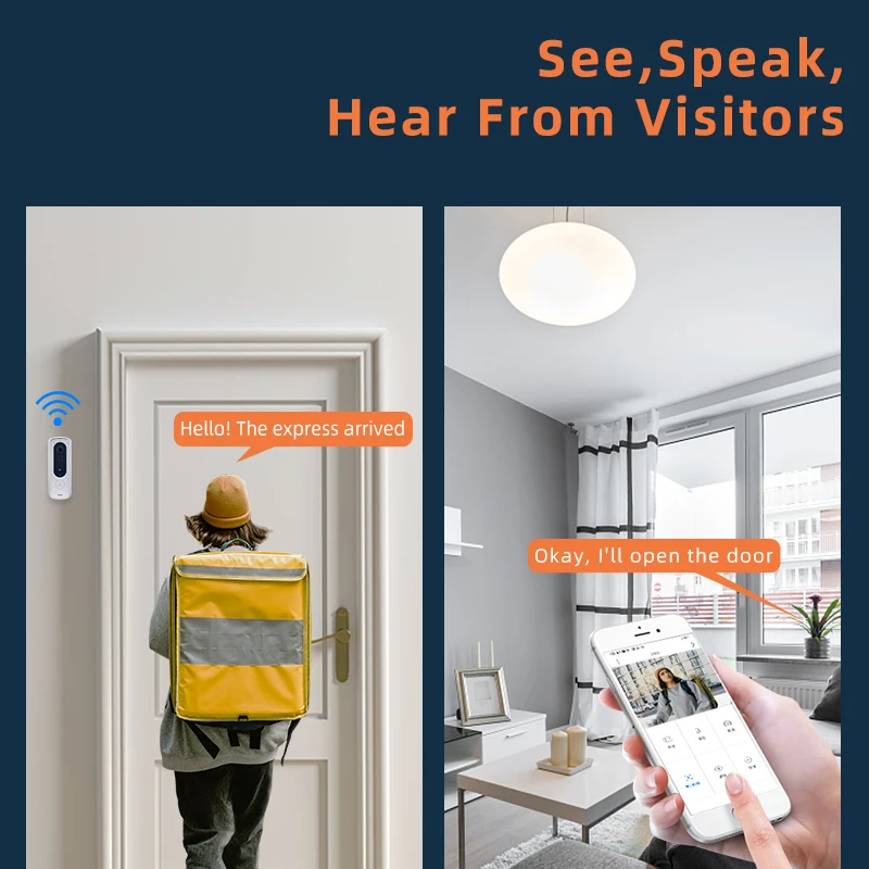 Two Way WiFi Door Phone Intercom System Gate Camera Video Battery Door Bell Wireless Gate Intercom