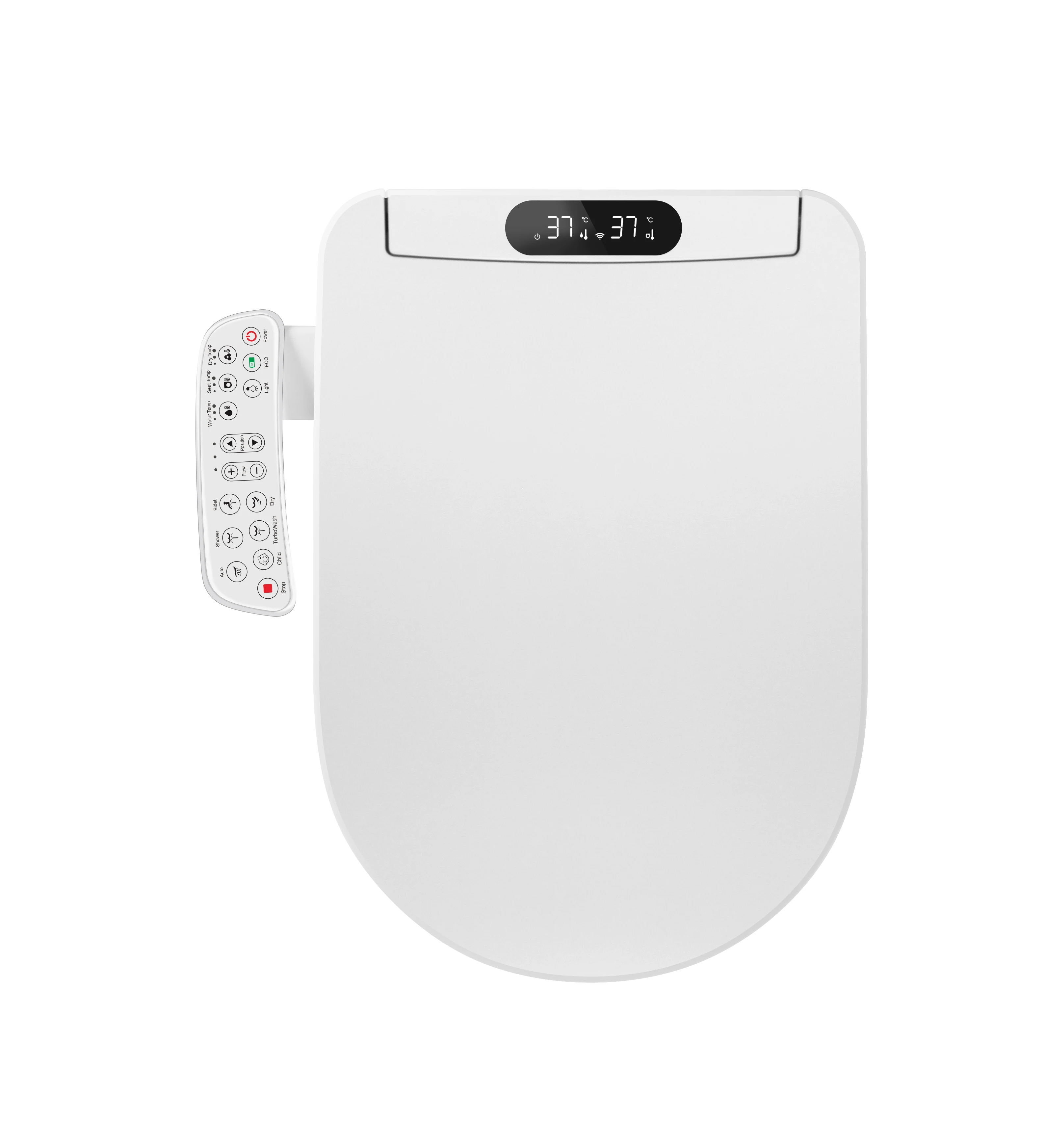 Modern Latest custom-made U shape smart toilet with side panel  electricity smart toilet seat cover with heater