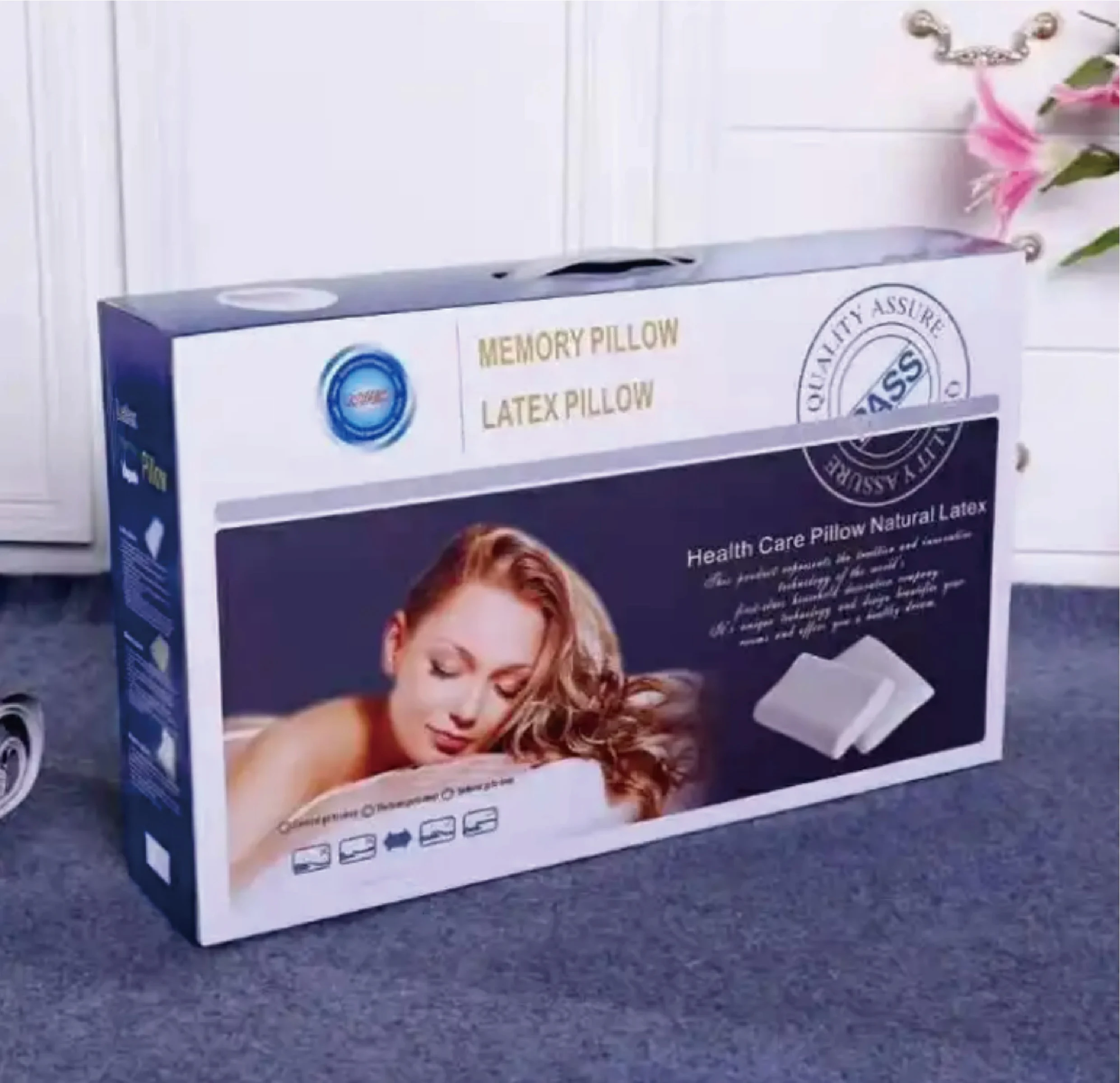 JOURM Ergonomic Slow Rebound Pillow of Memory Foam Good Head Neck Shoulder Support Healthy Sleeping Cotton Velvet Pillow