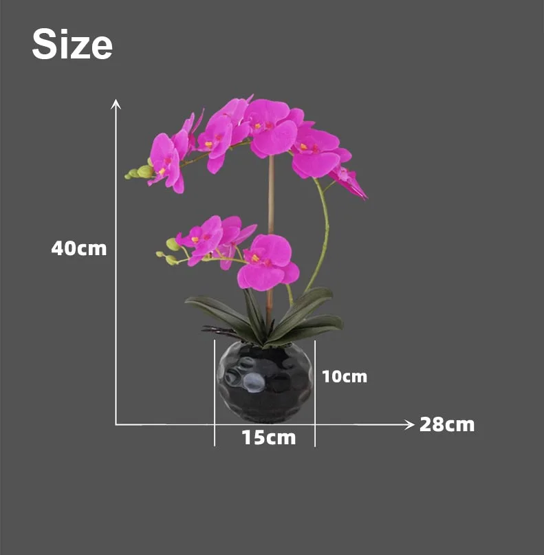 Flowers Artificial Home Orchid With Pot For Living Room